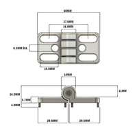 51-013-3 MODULAR SOLUTIONS DIE CAST ZINC HINGE 30 EXTERNAL W/HARDWARE